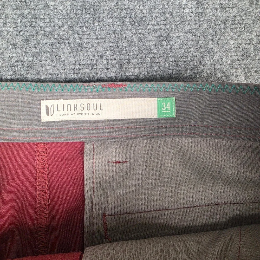 Linksoul Boardwalker Shorts Mens 34 Red Heathered Stretch Golf Casual NWT